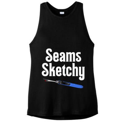 Seams Sketchy By Elonie Yoder For Coriander Quilts Ladies PosiCharge Tri-Blend Wicking Tank