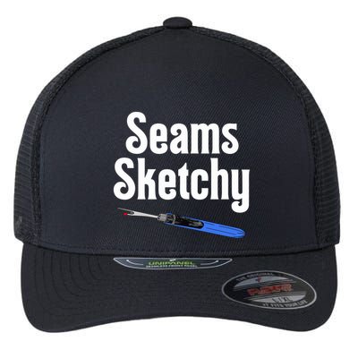 Seams Sketchy By Elonie Yoder For Coriander Quilts Flexfit Unipanel Trucker Cap