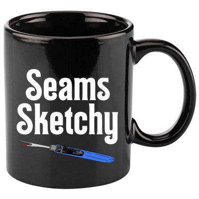 Seams Sketchy By Elonie Yoder For Coriander Quilts 11oz C Handle Ceramic Mug