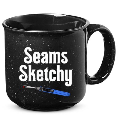Seams Sketchy By Elonie Yoder For Coriander Quilts 15oz Campfire Ceramic Mug