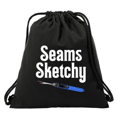Seams Sketchy By Elonie Yoder For Coriander Quilts Drawstring Bag