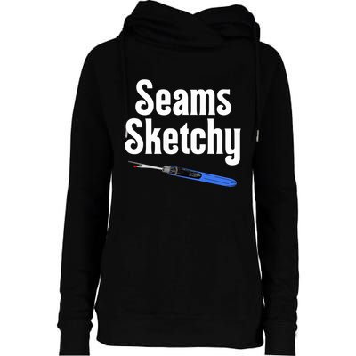 Seams Sketchy By Elonie Yoder For Coriander Quilts Womens Funnel Neck Pullover Hood