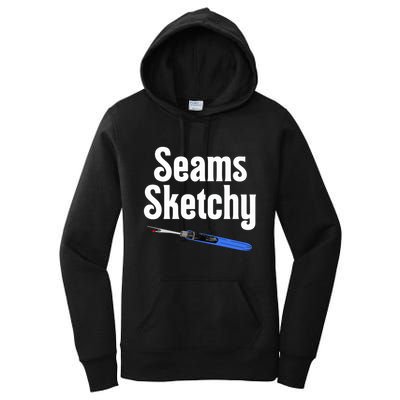 Seams Sketchy By Elonie Yoder For Coriander Quilts Women's Pullover Hoodie