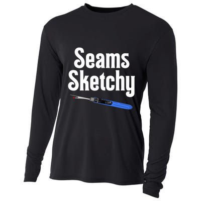 Seams Sketchy By Elonie Yoder For Coriander Quilts Cooling Performance Long Sleeve Crew