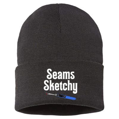 Seams Sketchy By Elonie Yoder For Coriander Quilts Sustainable Knit Beanie