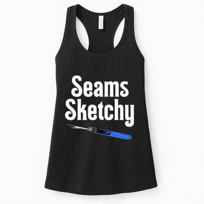 Seams Sketchy By Elonie Yoder For Coriander Quilts Womens Tank Top