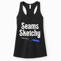 Seams Sketchy By Elonie Yoder For Coriander Quilts Womens Tank Top