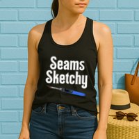 Seams Sketchy By Elonie Yoder For Coriander Quilts Womens Tank Top