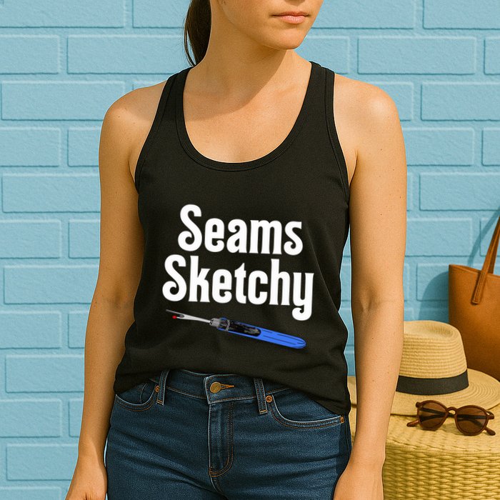 Seams Sketchy By Elonie Yoder For Coriander Quilts Womens Tank Top
