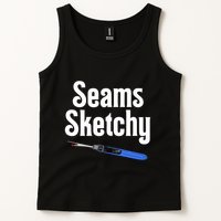 Seams Sketchy By Elonie Yoder For Coriander Quilts Tank Top