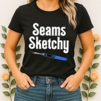 Seams Sketchy By Elonie Yoder For Coriander Quilts Womens T-Shirt