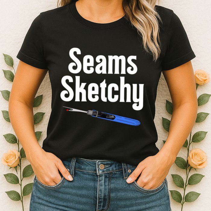 Seams Sketchy By Elonie Yoder For Coriander Quilts Womens T-Shirt