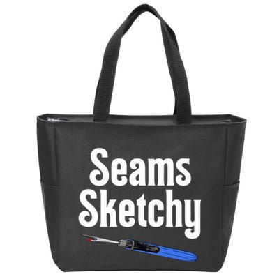 Seams Sketchy By Elonie Yoder For Coriander Quilts Zip Tote Bag