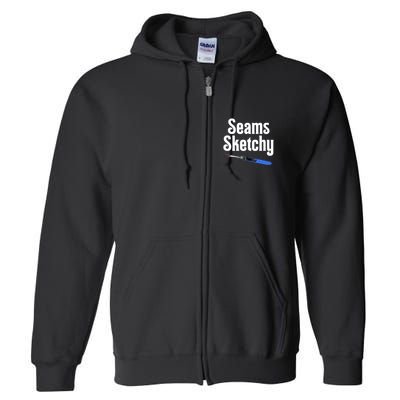 Seams Sketchy By Elonie Yoder For Coriander Quilts Full Zip Hoodie