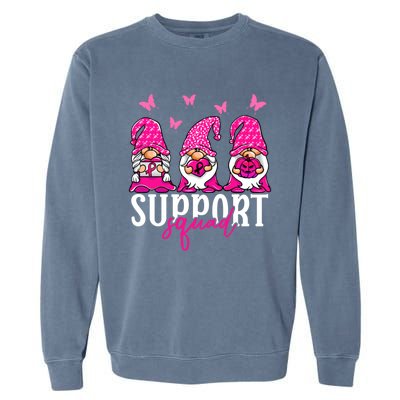 Support Squad Breast Cancer Gnome Support Squad Graphic Gift Garment-Dyed Sweatshirt