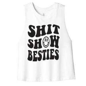 Shit Show Besties Women's Racerback Cropped Tank