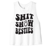 Shit Show Besties Women's Racerback Cropped Tank