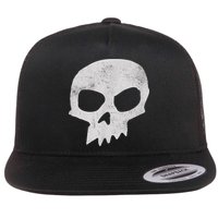 Sid Skull Black Flat Bill Trucker Hat