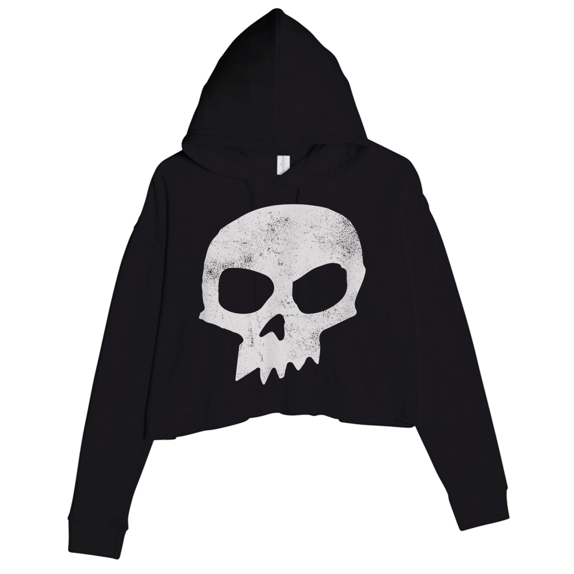 Sid Skull Black Crop Fleece Hoodie