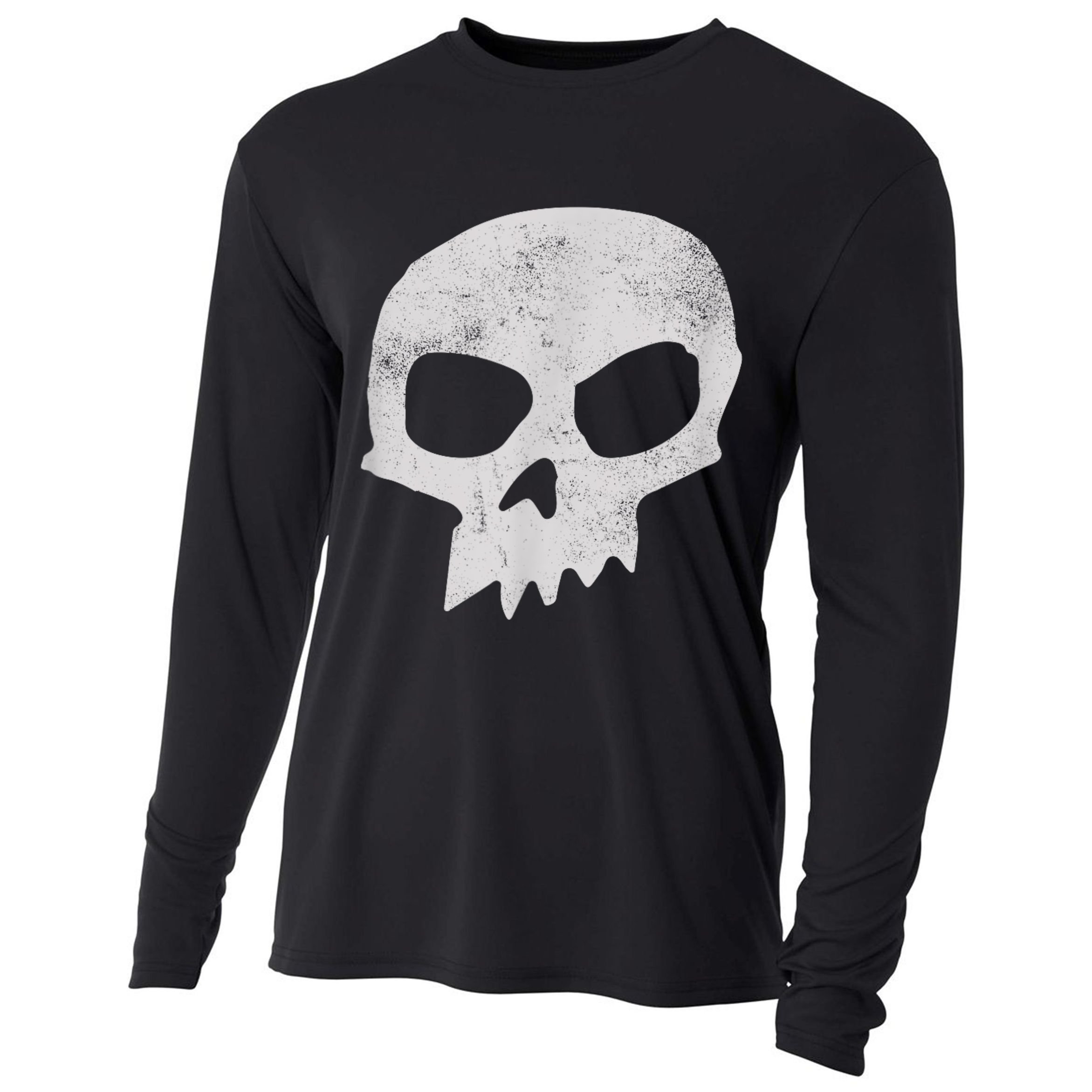 Sid Skull Black Cooling Performance Long Sleeve Crew
