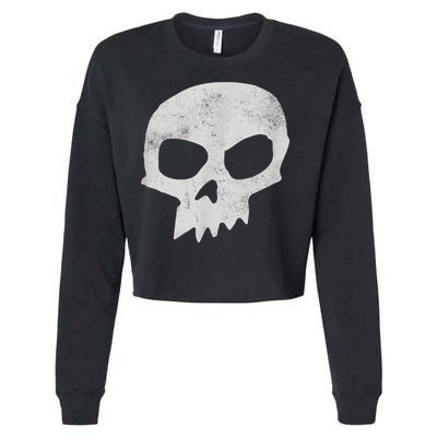 Sid Skull Black Cropped Pullover Crew