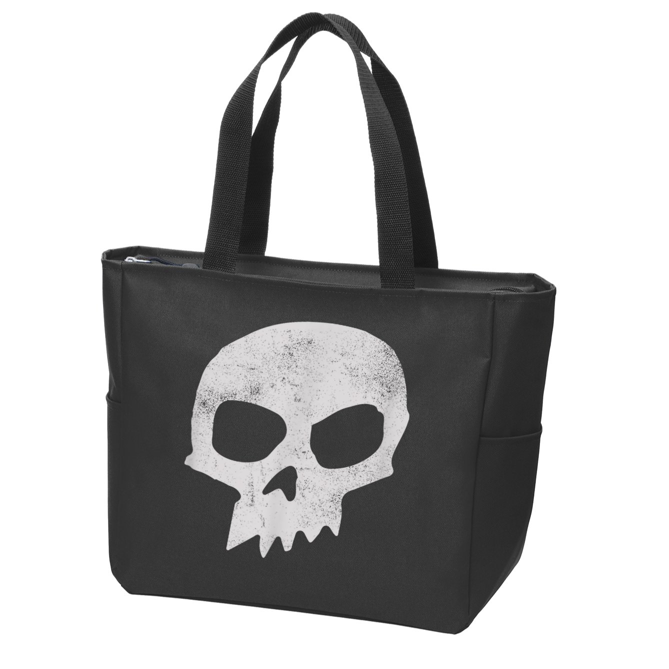 Sid Skull Black Zip Tote Bag
