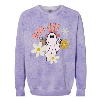 Spooky Season Cute Ghost Halloween Costume Boujee BooJee Colorblast Crewneck Sweatshirt