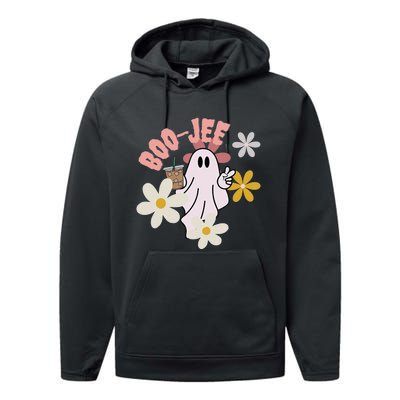 Spooky Season Cute Ghost Halloween Costume Boujee BooJee Performance Fleece Hoodie