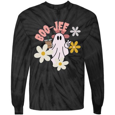 Spooky Season Cute Ghost Halloween Costume Boujee BooJee Tie-Dye Long Sleeve Shirt