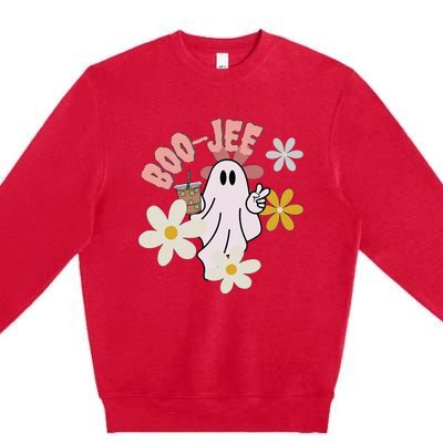 Spooky Season Cute Ghost Halloween Costume Boujee BooJee Premium Crewneck Sweatshirt