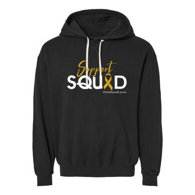 Support Squad Childhood Cancer Awareness Garment-Dyed Fleece Hoodie