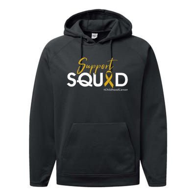 Support Squad Childhood Cancer Awareness Performance Fleece Hoodie