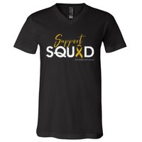 Support Squad Childhood Cancer Awareness V-Neck T-Shirt