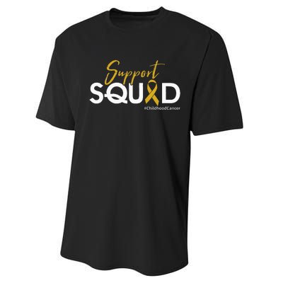 Support Squad Childhood Cancer Awareness Performance Sprint T-Shirt