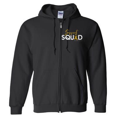 Support Squad Childhood Cancer Awareness Full Zip Hoodie