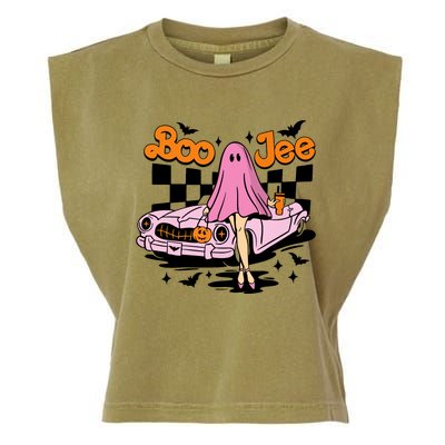 Spooky Season Cute Ghost Boo Jee Halloween Costume Gift Garment-Dyed Women's Muscle Tee