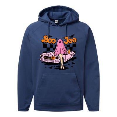 Spooky Season Cute Ghost Boo Jee Halloween Costume Gift Performance Fleece Hoodie