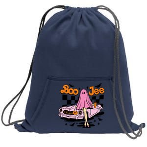 Spooky Season Cute Ghost Boo Jee Halloween Costume Gift Sweatshirt Cinch Pack Bag