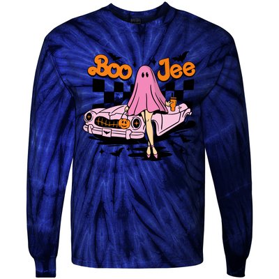 Spooky Season Cute Ghost Boo Jee Halloween Costume Gift Tie-Dye Long Sleeve Shirt