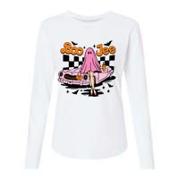 Spooky Season Cute Ghost Boo Jee Halloween Costume Gift Womens Cotton Relaxed Long Sleeve T-Shirt