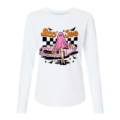 Spooky Season Cute Ghost Boo Jee Halloween Costume Gift Womens Cotton Relaxed Long Sleeve T-Shirt