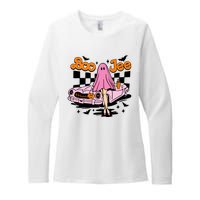 Spooky Season Cute Ghost Boo Jee Halloween Costume Gift Womens CVC Long Sleeve Shirt