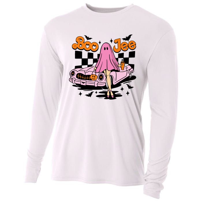 Spooky Season Cute Ghost Boo Jee Halloween Costume Gift Cooling Performance Long Sleeve Crew