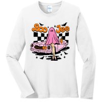 Spooky Season Cute Ghost Boo Jee Halloween Costume Gift Ladies Long Sleeve Shirt