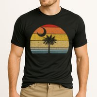 Sunset South Carolina Flag Palmetto Tree Crescent Moon Cooling Performance Crew T-Shirt
