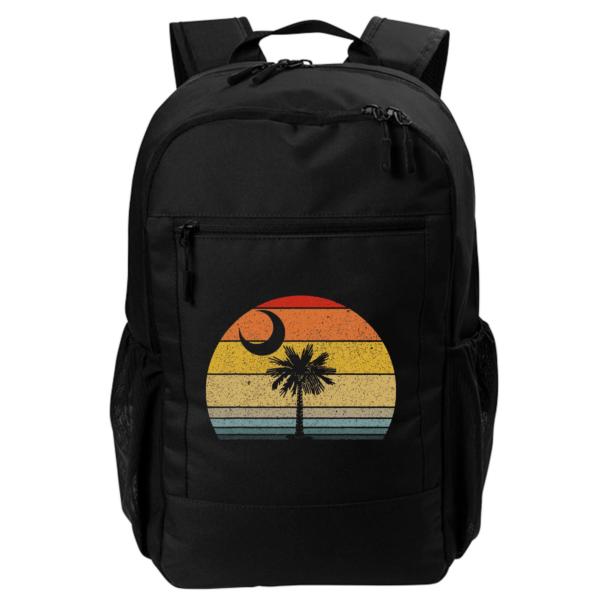 Sunset South Carolina Flag Palmetto Tree Crescent Moon Backpack