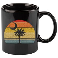 Sunset South Carolina Flag Palmetto Tree Crescent Moon 11oz C Handle Ceramic Mug