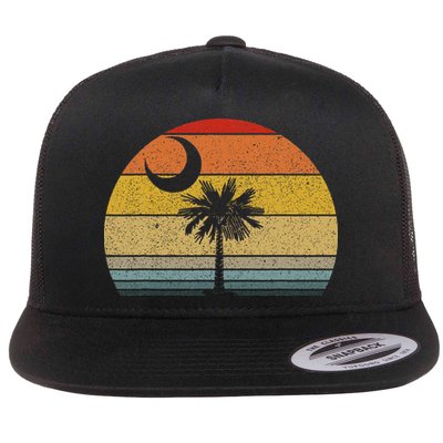 Sunset South Carolina Flag Palmetto Tree Crescent Moon Flatbill Hat