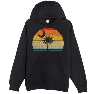 Sunset South Carolina Flag Palmetto Tree Crescent Moon Premium Pullover Hoodie