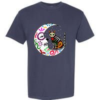 Sugar Skull Cat Moon Dia De Los Muertos Mexican Garment-Dyed Heavyweight T-Shirt